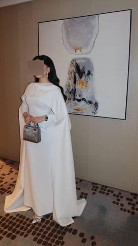 فستان شيماء اللالمعي الابيض