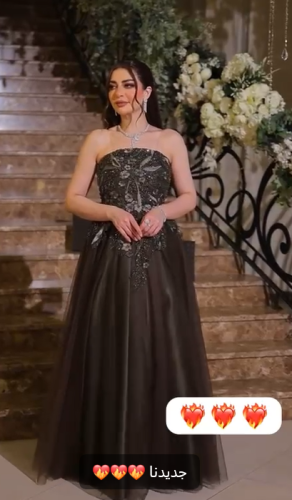 فستان سهره القماش تل تايواني كلفه شك فاخ اللون اخض...