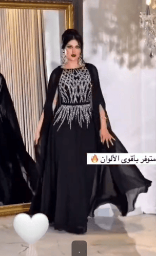 فستان سهره اللون سود عودي. نيلي شيفون دبل كلوش تطر...