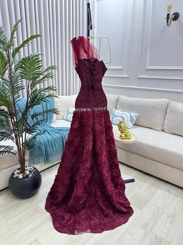 فستان سهره اللون عودي باربي اصلي درجه اولى بتطريز...