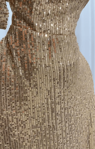 فستان سهره اللون ذهبي من متجر جوهره QN