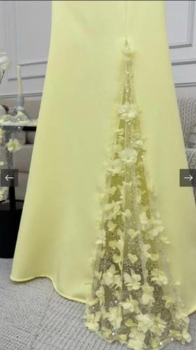 فستان اصفر بكلفه تفته و باربي راقي درجه اولى