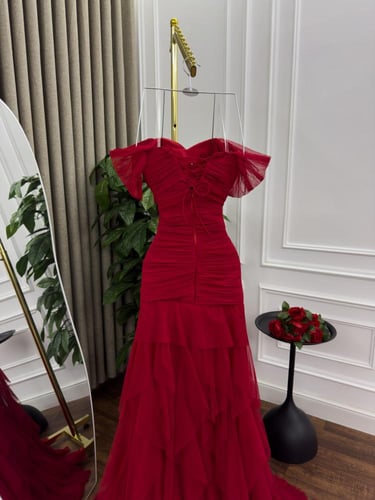 فستان سهره الالوان بنفسج و احمر من متجر جوهره MN L...