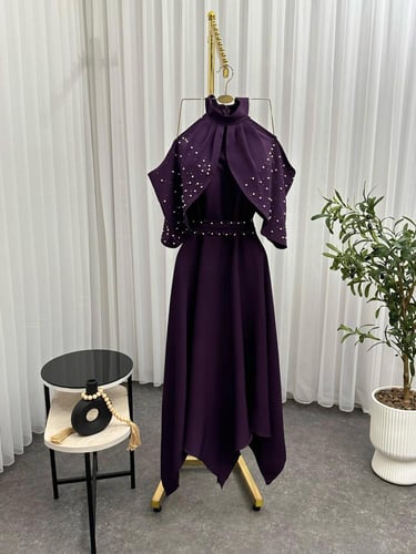 فستان ناعم قصير اللون بنفسج خامه باربي