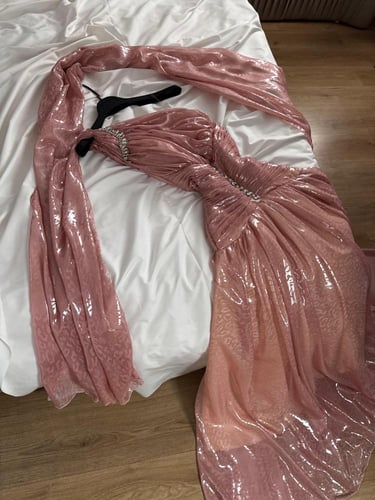 فستان سهره خامه طلص لمعه من متجر جوهره MN
