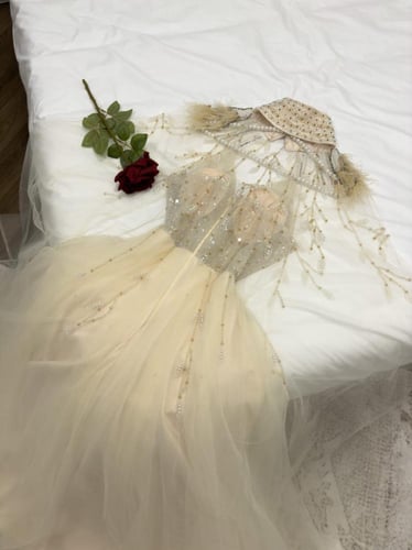 فستان فخم اللون سكري TR