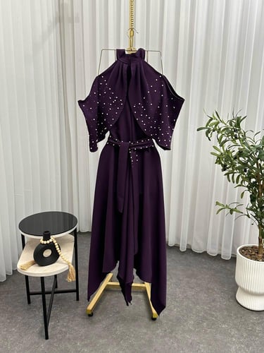 فستان ناعم قصير اللون بنفسج خامه باربي