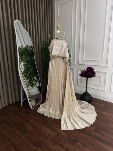 فستان حامل انيق خامه حرير و ترتر من متجر جوهره MN...