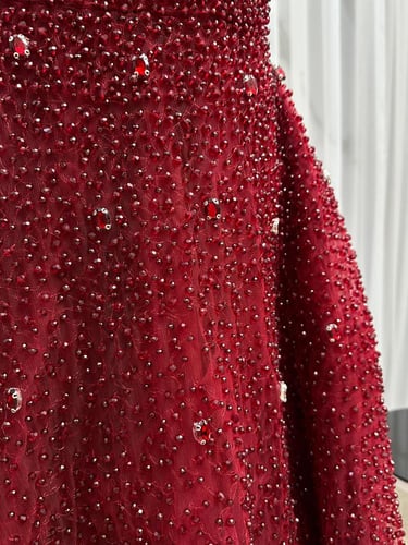 فستان سهره الالوان موف و وعودي القماش تطريز يدوي ف...