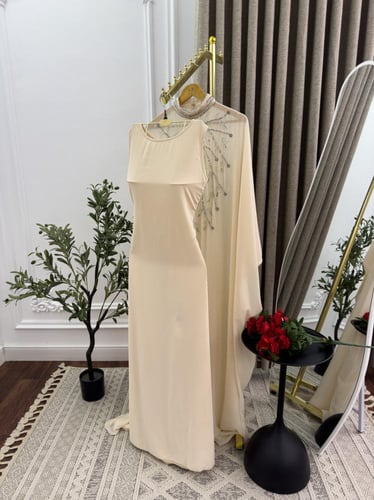 فستان حوامل جورجيت بيج مطرز