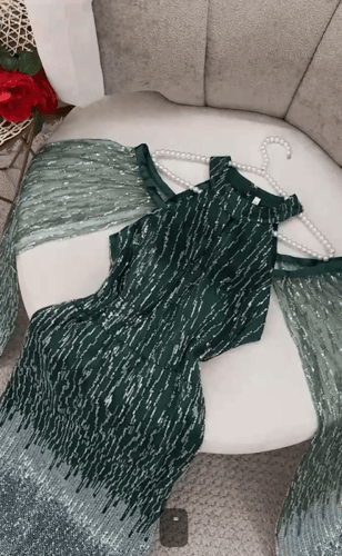 فستان سهره تل مطرزه بخرز MN