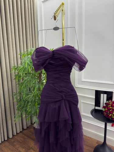 فستان سهره الالوان بنفسج و احمر من متجر جوهره MN L...