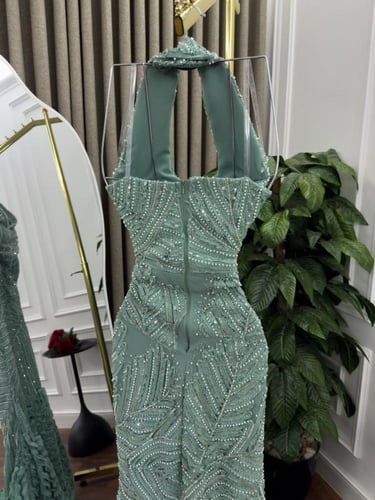 فستان سهره اللون الحمي وتيفاني واصفر برغندي من متج...