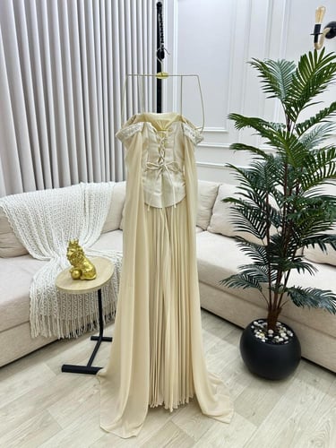 فستان سهره تفته اصلي درجه اولى بتطريز يدوي راقي طب...