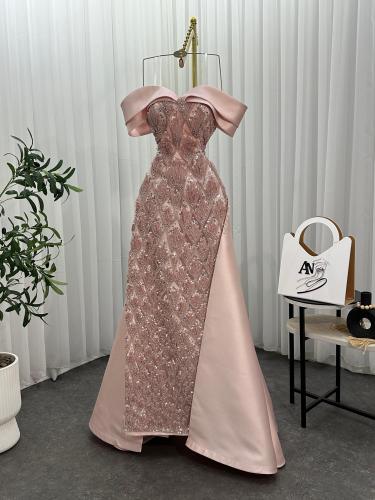 فستان سهره اللون زهري من متجر جوهره AN