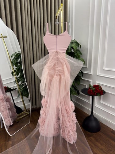 فستان سهره اللون بنكي خامه باربي واورجنزه من متجر...