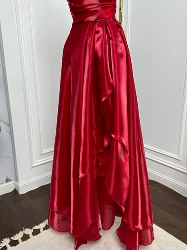 فستان سهره احمر و عنابي بلمعه