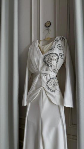 جمبسوت الخامه باربي تطريز اللون ابيض K MN D