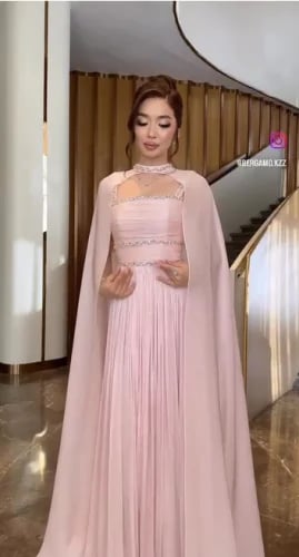 فستان سهره اللون لحمي شيفون جورجيت اصلي درجه اولى من متجر جوهره FH
