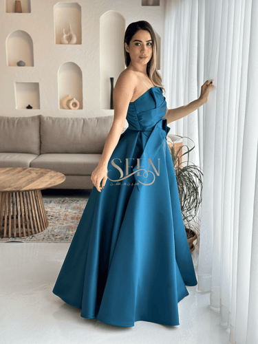 فستان تركوازي جذاب وراقي