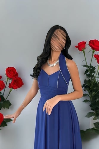 فستان سهرة نيلي جذاب