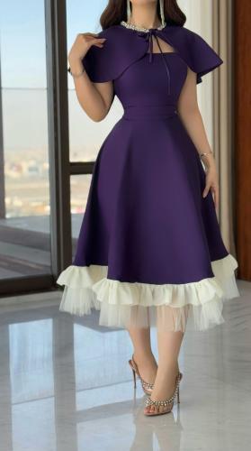 فستان فخم باللون اليلكي