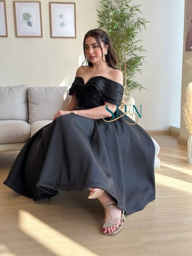 فستان اسود سهرة راقي