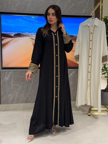 جلابيات نسائيه خليجيه كتان ناعم نمري