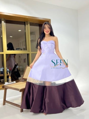 فستان كحلي بتطريز راقي