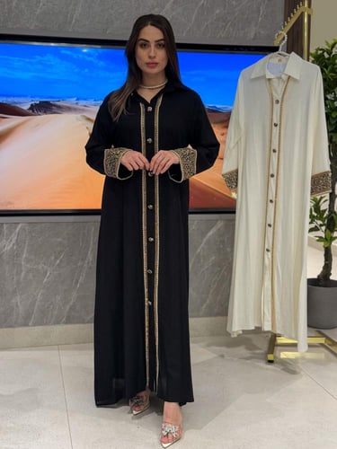 جلابيات نسائيه خليجيه كتان ناعم نمري