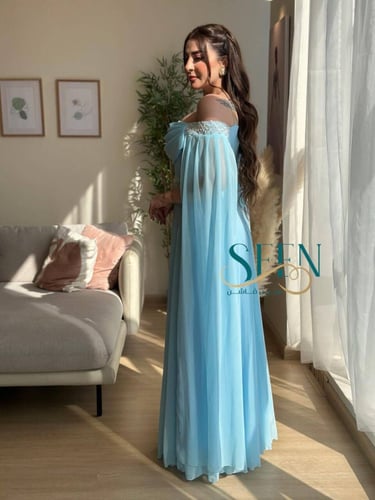 فستان نسائي ناعم سماوي