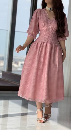 فستان نسائي ميد باللون البنكي