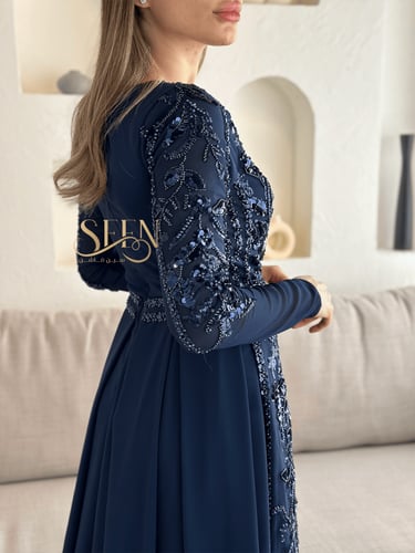 فستان نسائية سهرة كحلي