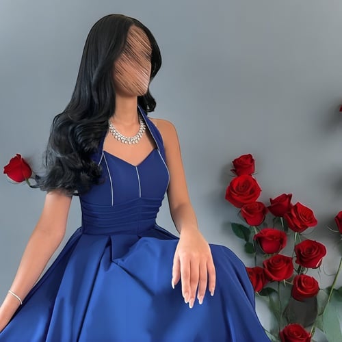 فستان سهرة نيلي جذاب