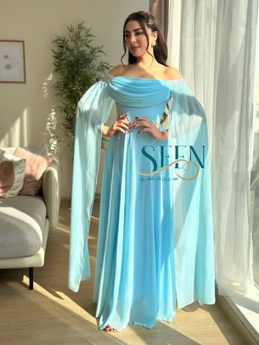 فستان نسائي ناعم سماوي