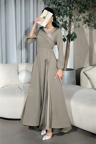 فستان زيتي راقي وساتر