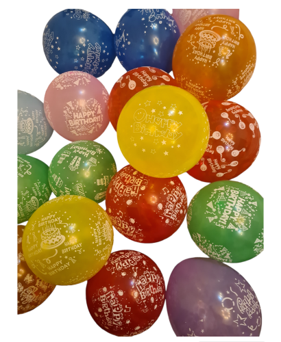 100 قطعة من بالونات عيد الميلاد السعيد، متعددة الأ...