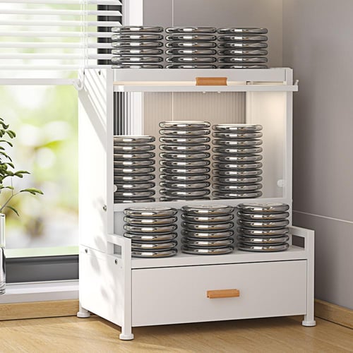 منظم مطبخ استانلس ستيل 3 مستويات معدني