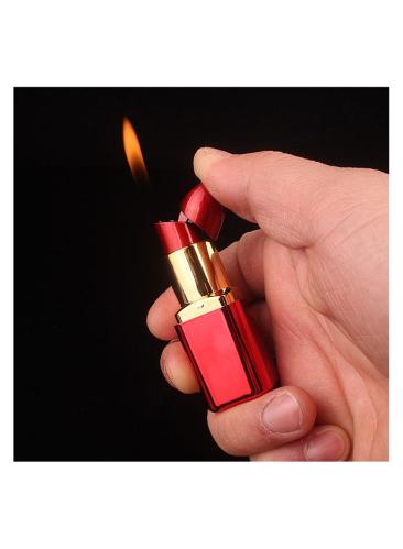 ولاعة لهب على شكل أحمر شفاه، قابلة لإعادة التعبئة،...