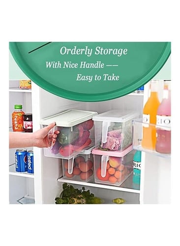 عبوة من 6 صناديق لتنظيم الثلاجة مع أغطية