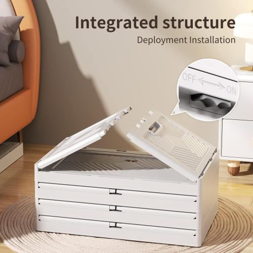 خزانة تخزين قابلة للطي حجم كبير بعجلات وأبواب بقفل...