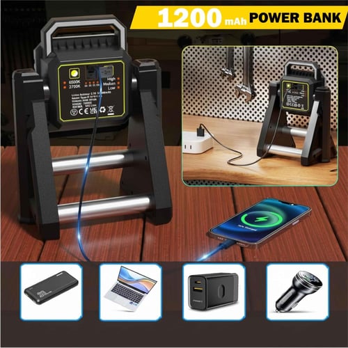 كشاف ليد للرحلات بقاعدة يعمل ببطارية قابلة للشحن