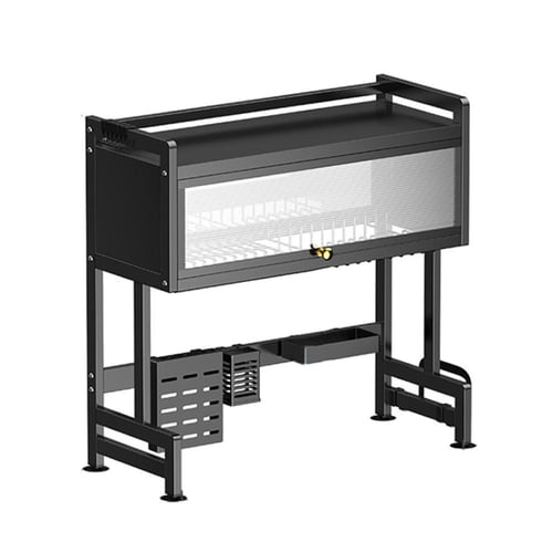 رف تجفيف الأطباق مصنوع من الفولاذ المقاوم للصدأ ور...