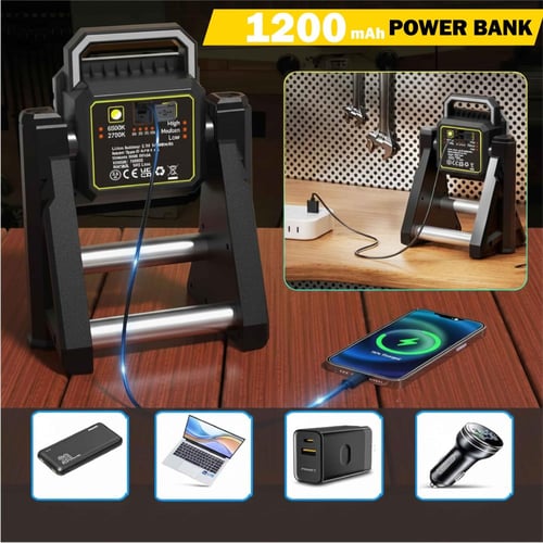 كشاف ليد للرحلات بقاعدة يعمل ببطارية قابلة للشحن