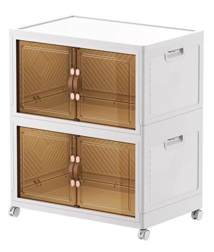 خزانة تخزين قابلة للطي حجم كبير بعجلات وأبواب بقفل...
