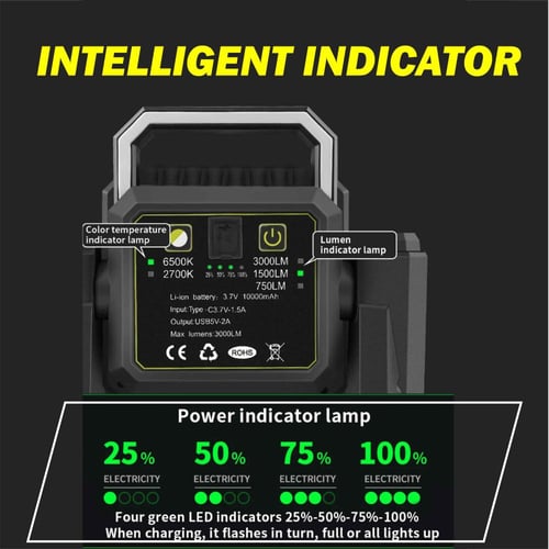 كشاف ليد للرحلات بقاعدة يعمل ببطارية قابلة للشحن