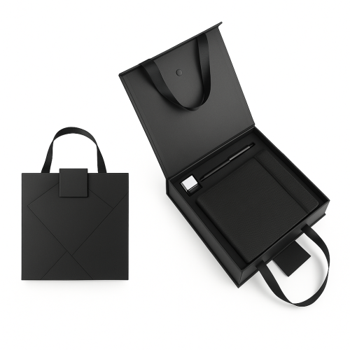 طقم هدايا راقٍ بدفتر وقلم ومظروف