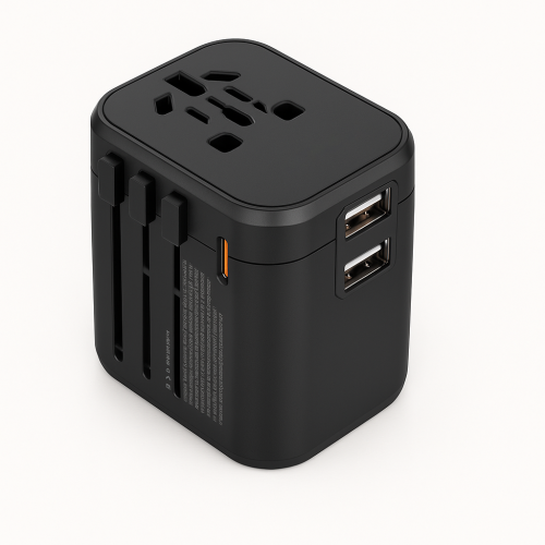 مهايئ السفر العالمي متعدد المنافذ – أبيض / أسود