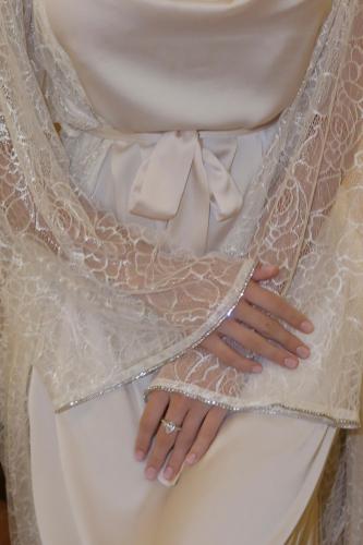 BY AMERIA – Floral Lace Robe Set in Dusty Rose