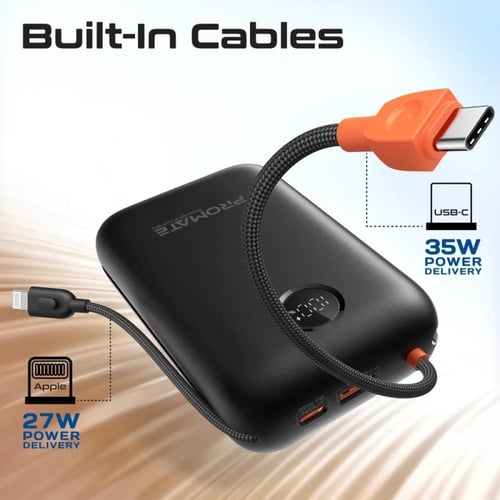 باور بانك مدمج بسعة 30000mAh مع كابل USB-C